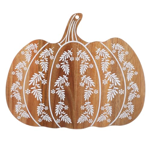 Pumpkin Shaped Cutting Board Acacia Wood Serving Board Wooden Serving Platter Tray Cheese Fruit Bread Christmas Holiday Xmas Kitchen Decoration - style: Pumpkin Shaped