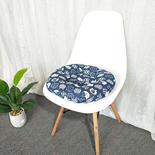 vctops Bohemian Soft Round Chair Pad Garden Patio Home Kitchen Office Seat Cushion BlueCat Diameter 16" - color: Blue Cat, style: Diameter 16 Inch