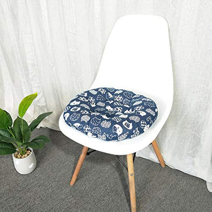 vctops Bohemian Soft Round Chair Pad Garden Patio Home Kitchen Office Seat Cushion BlueCat Diameter 16" - color: Blue Cat, style: Diameter 16 Inch