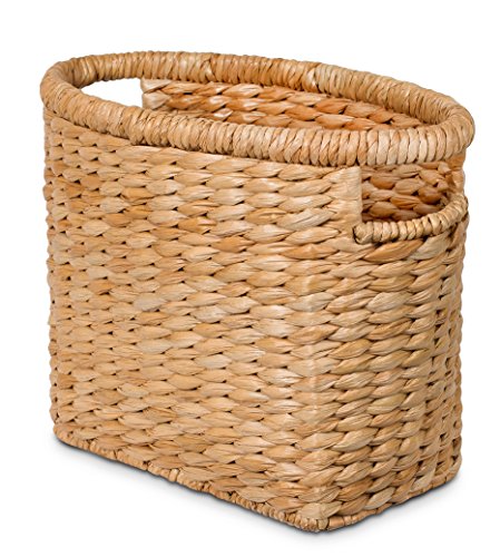 BIRDROCK HOME Sea Grass Storage Basket with Handles - Woven Sea Grass Decorative Rectangle Organizer Bin for Living Room, Bathroom, Home Decor - Suitable for Magazine, Book, Newspaper - Natural - color: Natural