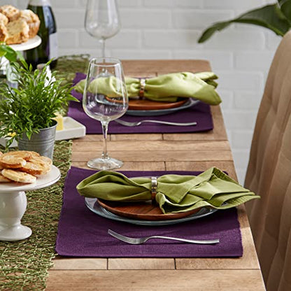 DII Ribbed, Placemat Set, Eggplant 6 Count, CAMZ33242 - color: Eggplant, size: 13x19"
