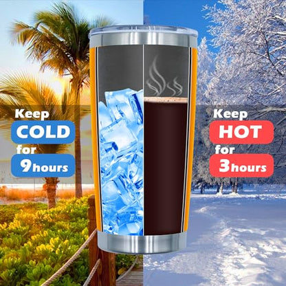 20oz Tumbler with Lid Stainless Steel Tumblers Insulated Mug Orange 12P - color: Orange