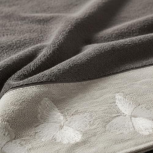Avanti Linens – Fingertip Towel Set, 100% Cotton Velour Bathroom Towels with Embroidered Butterfly Design & Absorbent Terry Reverse, Home Decor, Set of 2 (Yara Collection)