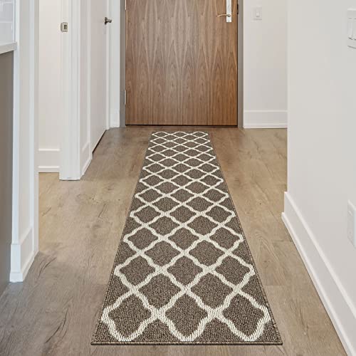 SHACOS Runner Rug 2x8 ft Washable Entryway Runner Rugs Non Slip Rubber Backing Hallway Rug Runner Stain Resistant Kitchen Carpet Runners, Brown - color: Brown, size: 2' x 8'