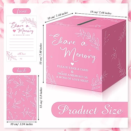Pajean 50 Share a Memory Cards for Celebration of Life,Pink,Trendy - color: Pink, style: Trendy