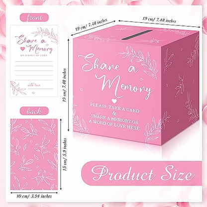 Pajean 50 Share a Memory Cards for Celebration of Life,Pink,Trendy - color: Pink, style: Trendy