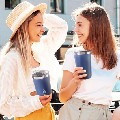 Ideus 20 oz Tumbler, Travel Coffee Mug with Splash Proof Sliding Lid, Double Wall Stainless Steel Vacuum Insulated Coffee Mug for Home and Office, Keep Beverages Hot or Cold, Ocean Blue - color: Ocean Blue