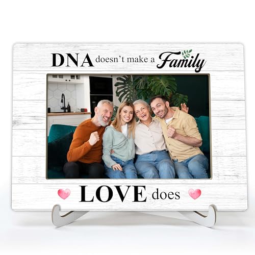 YSTEP Family Photo Frame, DNA Doesn't Make You Family Love Does Picture Frame, Adoption Day Gifts, Wood 4x6 Picture Frame for Desk Display-B18 - style: Style 5