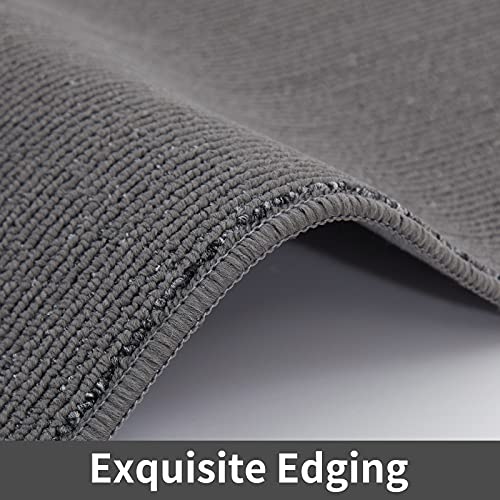 COSY HOMEER 20X48 Inch Kitchen Rug Mats Made of 100% Polypropylene Strip TPR Backing Soft Kitchen Mat Specialized in Anti Slippery and Machine Washable,for Kitchen, Floor Home,Office,Sink,Laundry,Grey - size: 20"×48"