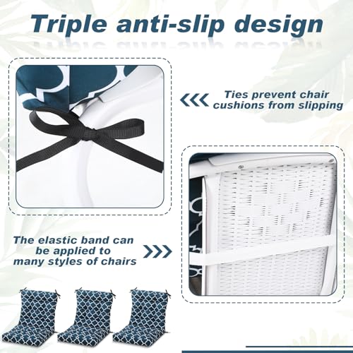 Hoteam 4 Set Outdoor Patio Chair Cushions 20 x 42 in Deep Seat Waterproof Patio Cushions Set for Furniture Replacement Removable Seat and Back (Lantern) - style: Lantern
