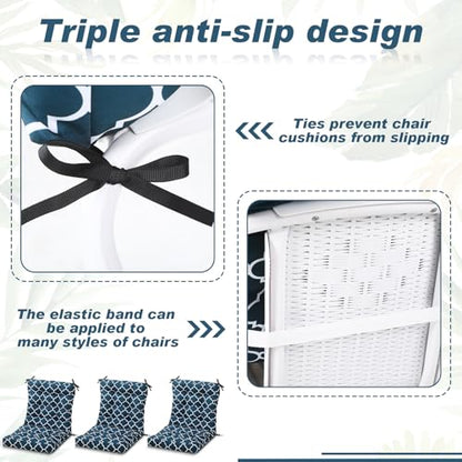 Hoteam 4 Set Outdoor Patio Chair Cushions 20 x 42 in Deep Seat Waterproof Patio Cushions Set for Furniture Replacement Removable Seat and Back (Lantern) - style: Lantern