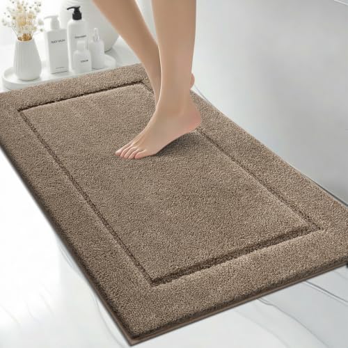 Extra Soft Bathroom Rug 24" x 36", Bath Mat, Throw Rug for Kitchen | Non Slip, Absorbent and Quick Drying, Absorbent, Washable Rug for Bathtub, sink, Shower, Bedroom, Laundry, Floor - color: Brown, size: 24" x 36"