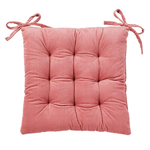 HLOVME Corduroy Chair Cushion with Ties Ultra Soft Warm Floor Cushion for Kids Reading Nook Comfortable Square Seat Cushion for Adult 15.7”x15.7”, Cosmos - color: Cosmos, size: 1 Count (Pack of 1)