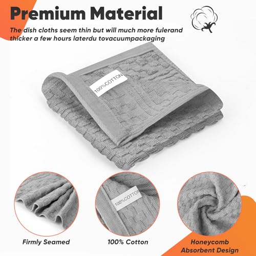 Oven Mitts Kitchen Towels and Dishcloths with Pot Holders Sets, Oven Gloves Hot Pads 500°F Heat Resistant with Silicone Grip, Include 2 Cooking Gloves/2 Potholders/4 Kitchen Towels/4 Dish Towels-Gray - color: Gray