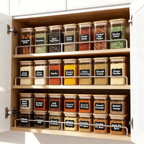 20 Pack 8 oz Square Glass Spice Jars with Lids and Labels – Airtight Small Spice Containers Set, Clear Glass Storage Jars for Seasoning, Spices, Kitchen Pantry Organization - color: Square/8oz/20pcs