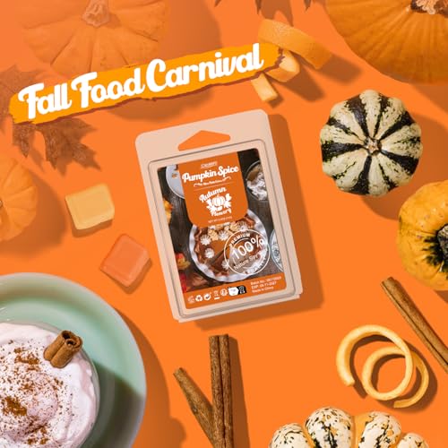 Salubrito Fall Scented Wax Melts, Strong Scented Soy Wax Cubes/Tarts Variety Set- Pumpkin Spice, Cinnamon, Spiced Cider, Snickerdoodle, Balsam Pine, Candy Corn, Fall Harvest, Apple Pie, 8x2.5oz - color: Gold