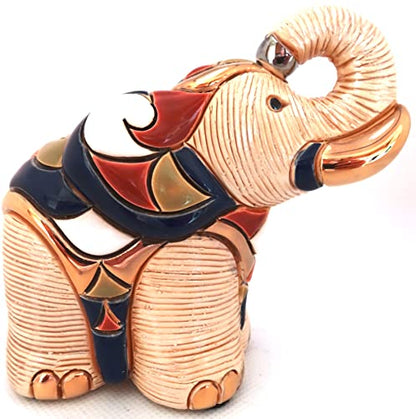 De Rosa Handmade/Painted Sculpted Ceramic White Elephant Figurine Family Collection F131