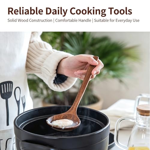 11 Pcs Acacia Wood Kitchen Utensils Set with Storage Holder, Handcrafted Natural Wooden Cooking Tools, Gentle for Non-Stick Cookware, Farmhouse Kitchen Decor & Ideal Housewarming Gift Style-C