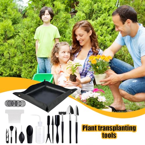 Transplanting Tool Flower Plant Transplanting Supplies | Small Garden Tools with Repotting Mat Professional Plant Care Kit for Indoor, Outdoor, Balcony, Greenhouse, Landscaping