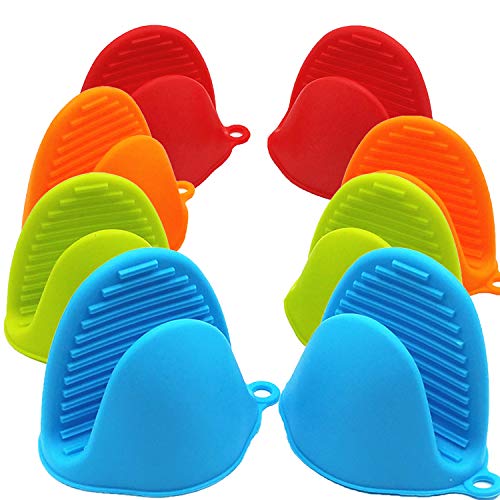 NEPAK 4 Pairs Silicone Cooking Pinch Grips Oven Mitts Potholder for Kitchen Cooking & Baking - size: 4 Pairs