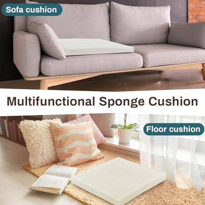 Frienda 3 Pack 3" x 20" x 20" Upholstery High Density Foam Cushion | 2.2 Density 50ild Replacement Square Cut to Size Foam Padding, Seat Couch for Patio Furniture Commercial Dinning Benches - size: 3 x 20 x 20 Inch