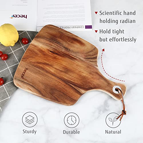 hecef Cheese Board set of 3,a Acacia Wood Cheese Plate, a Knife, a Fork, Charcuterie Board Platter Slate Serving Set for Appetizer Birthdays, Weddings, Housewarming (Cheese board with 2 knives) - size: Medium