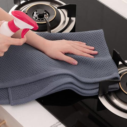 Homaxy 100% Cotton Oversized Waffle Weave Kitchen Towels 8-Pack, Dark Grey | 20 x 28 Inches, Ultra Soft Absorbent Dish Towels, Quick Drying Large Cleaning Towels - color: Dark Grey, size: 20 X 28 - 8 Pack