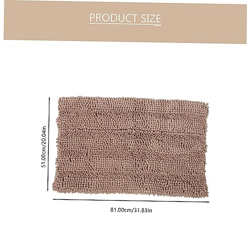 Garneck Chenille Extra Thick Non- Bath Rug for Bathroom and Entryway Soft Absorbent Bathroom Mat Cozy Microfiber Shower Rug Camel - color: Khaki