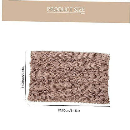 Garneck Chenille Extra Thick Non- Bath Rug for Bathroom and Entryway Soft Absorbent Bathroom Mat Cozy Microfiber Shower Rug Camel - color: Khaki