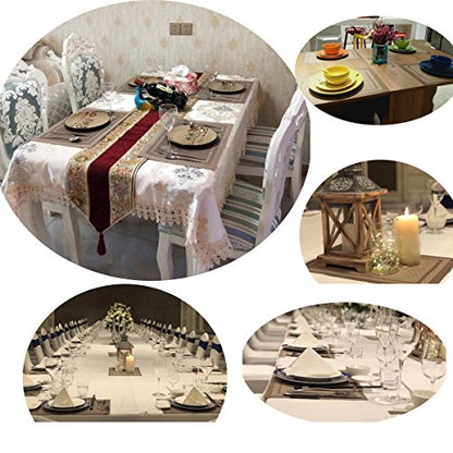 Placemats Easy to Clean Non-Slip Woven Plastic Placemats for Kitchen Table Washable Table Mats Set of 4 (Beige) - color: Beige, size: placemats set of 4