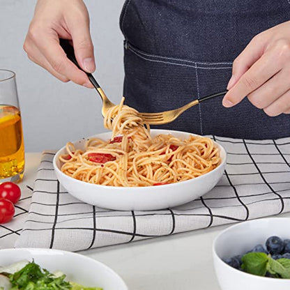 Fashionwu (6 Pack) Pasta Bowls Set Ceramic, Salad Bowls Large Serving Bowl Plates, Soup Bowl, Dishwasher Microwave Safe, Set of 6 (White) - color: White