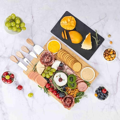 Charcuterie Board Gift Set with Large Embedded Removable Slate Serving Tray House Warming Gift New Home, Wedding Gifts for Couple, Bridal Shower Gift (Lightweight Charcuterie Board) - size: Lightweight Charcuterie Board