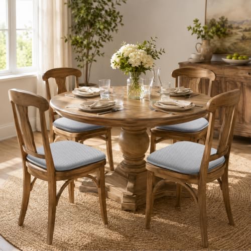Kitchen Chair Cushions for Dining Chairs Thin Non Slip Chair Pads | Silver Grey 17x15 U Shaped Washable Soft Thick Memory Foam Large Office Metal Wooden Outdoor Patio Chair Cushions - color: Silver Grey