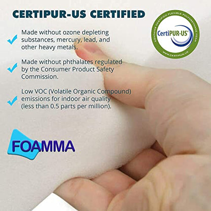 Foamma 2" x 21" x 21" High Density Upholstery Foam, Chair Cushion Square Foam for Dining Chairs, Wheelchair Seat Cushion Replacement - color: High Density, size: 2" x 21" x 21"