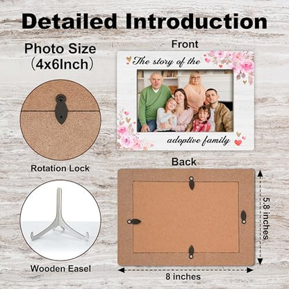 YSTEP Adoptive Family Photo Frame, The Story Of Adoptive Family Picture Frame, Adoption Day Gifts, Wood 4x6 Picture Frame for Desk Display-B19 - style: Style 6