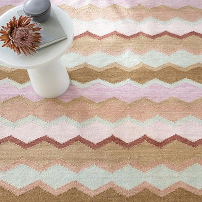 Dash & Albert Safety Net Earth Geometric Handwoven Wool Rug, 5'x8' | Earth Handwoven Wool Rug, , Geometric Pattern - color: Earth, size: 5' x 8' (Rectangular)