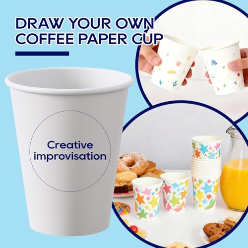 LITOPAK 240 Pack 12 oz Disposable Paper Coffee Cup, White Paper Hot Coffee Cups, Suitable for Party, Picnic, Travel, and Events - color: White-12oz