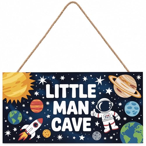 Space Little Man Cave Sign Home Wall Decor Rustic Farmhouse living room Decor home kitchen Wall Art Sign - color: Green