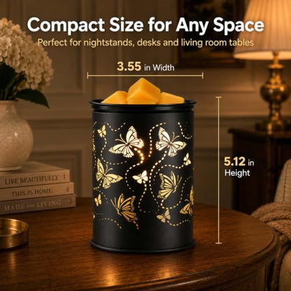 Metal Wax Melt Warmer Electric Candle Fragrance Burner | Oil Burner 2 in 1，Gifts for Women，Mother's Day，for Home Office Bedroom，Butterfly Decorations - style: butterfly