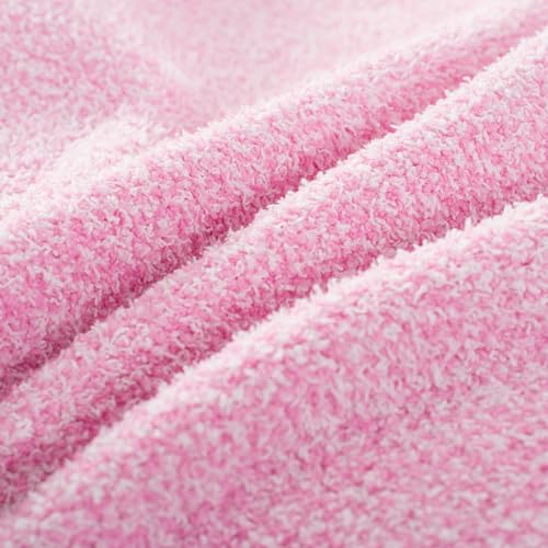 Carriediosa Heather Throw Blanket 60x80, 400GSM Ultra Soft Microfiber | Hot Pink, Fuzzy Fluffy Cozy Plush Knit Knitted Throws, Lightweight Cute Preppy Fall Blankets for Couch, Bed - color: Heather - Hot Pink, size: 60" X 80"
