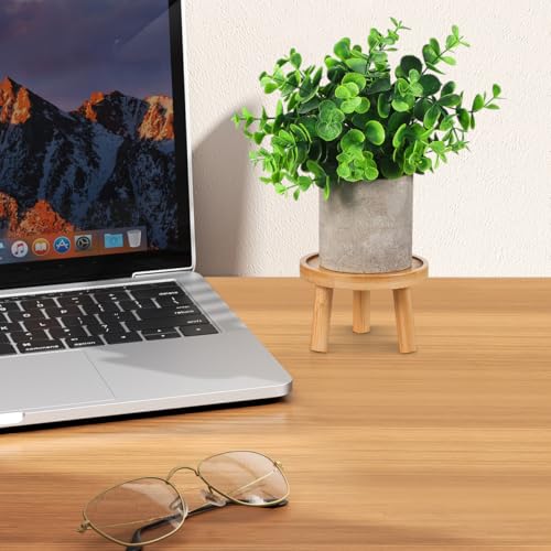 Levemolo 2Pcs Wooden Flower Pot Tray Base Indoor Plant Stand | Stable wood base, for indoor tabletops, supports potted plants and succulents