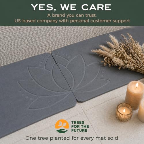 Stone Bath Mat - Diatomite, Quick Dry - Lotus Fusion 2-Pack | Non-Slip, Large Coverage When Combined, Bath Stone, Stone Bath Mats, 23.6"x15.4" (x2) - color: Lotus Fusion 2-pack