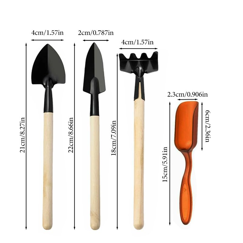 Garden Tools Set 9 Piece, Mini Succulent Tools Set Garden Flower Plants Transplanting Supplies for Indoor Outdoor