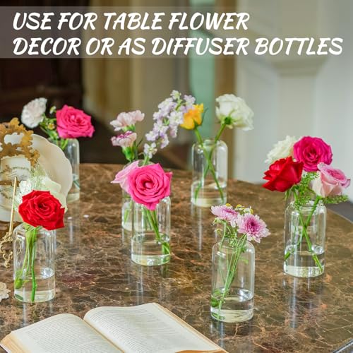 12pcs Glass Bud Vases - 5 Inch Tall Clear Flower Vases for Centerpieces, Glass Vase Modern Bud Vase for Wedding Party Dining Table Centerpieces, Living Room Decorative, Home Decor - size: 12 Pcs 5 Inch