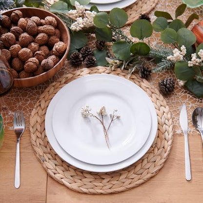 6 Pack, Round Woven Placemats, Natural Water Hyacinth Wicker Place mats, Braided Straw Table Mats, Charger Plates for Dining Table, Fall, Thanksgiving, Christmas (13.8 inch) - size: 13.8 inch (Set of 6)