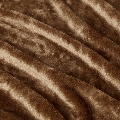 Amazon Basics Soft Fleece Throw Blanket, Very Cozy Lightweight Blanket for Couch & Sofa, Warm, 50 x 60 Inches, Brown (Pack of 2) - color: Marrón, size: 50 x 60 inches (Pack of 2)