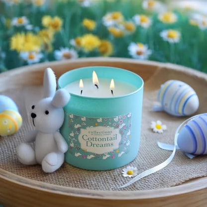 Colonial Candle Cottontail Dreams Scented Jar Candle, Easter Collection, 3 Wick, 14.5 oz - Up to 60 Hours Burn, Easter Candle, Made in the USA - color: Cottontail Dreams