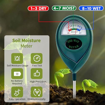 Green Soil Moisture Meter, Soil Tester, Moisture Meter Plants, Soil Moisture Tester, Soil Water Tester for Plants, Plant Moisture Monitor, No Battery Needed - color: GREEN