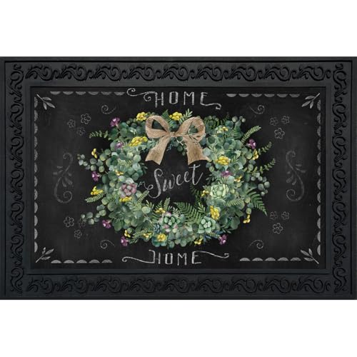 Briarwood Lane Everyday Doormat 30x18 Indoor Outdoor Home Sweet Home Wreath Doormat - color: Hsh Wreath