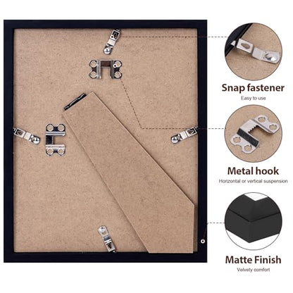 Fixwal 8x10 Collage Picture Frame, Holds Two 4x6 Photos, PVC | Shatter Resistant Plastic Cover, Wall or Tabletop Decor - size: 8x10（2-4x6）